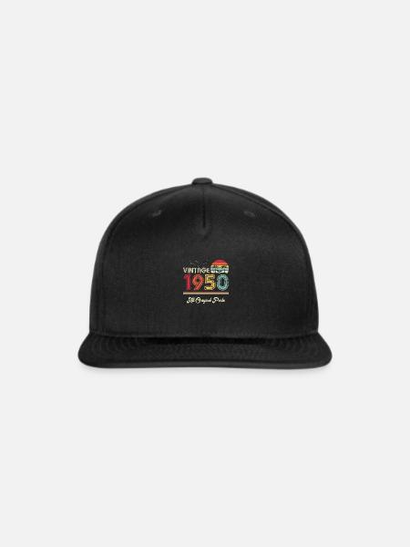 Vintage 1950 All Original Parts 73rd Birthday Gift - Snapback Baseball Cap - black
