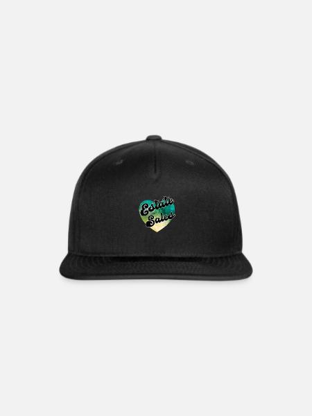 Estate Sales green watercolor heart - Snapback Baseball Cap - black