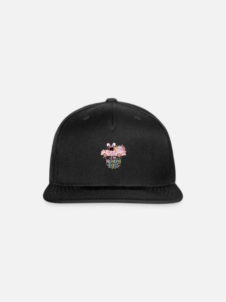 I'm Hunting Eggs Retro Easter Truck EggHunt Design - Snapback Baseball Cap - black