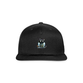 Funny Cat - Snapback Baseball Cap - black - Front