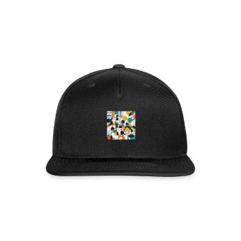 Minimalist Geometric Design with Depth Illusion - Snapback Baseball Cap - black - Front