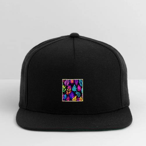 Neon Leaves Abstract Pattern - Snapback Baseball Cap