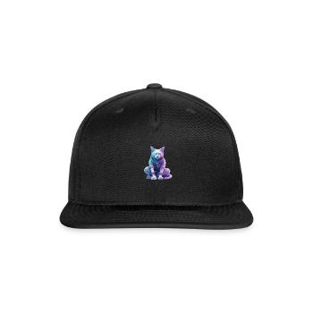Futuristic Cyberpunk Cat - Snapback Baseball Cap - black - Front