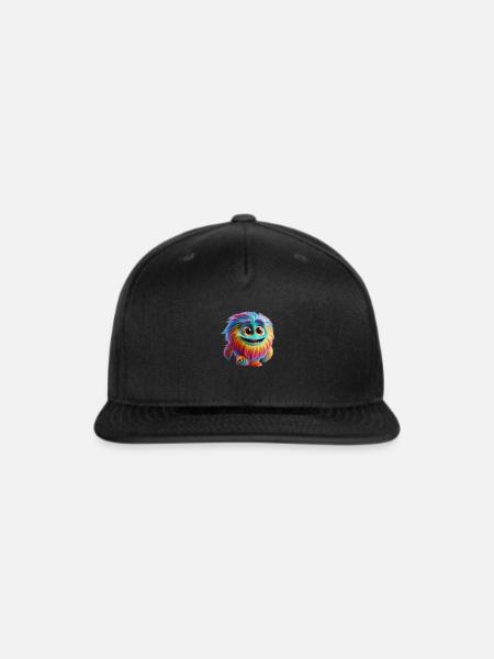 Fluffy Rainbow Companion: A Whimsical and Cheerful - Snapback Baseball Cap - black