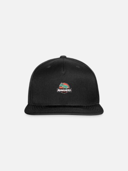 Mamasaurus Funny Dinosaur Mom Design - Snapback Baseball Cap - black