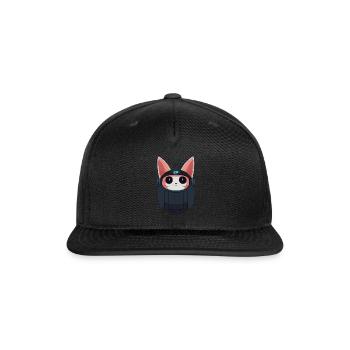 Cute cat face - Snapback Baseball Cap - black - Front