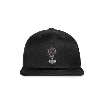 Norse Hammer Raven - Snapback Baseball Cap - black - Front