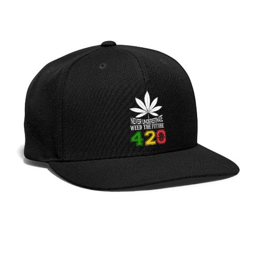 Chuckling 420 Future of Herb Weed Marijuana Design - Snapback Baseball Cap