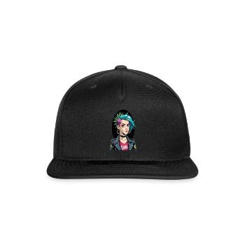 Portrait of Punk Girl - Snapback Baseball Cap - black - Front