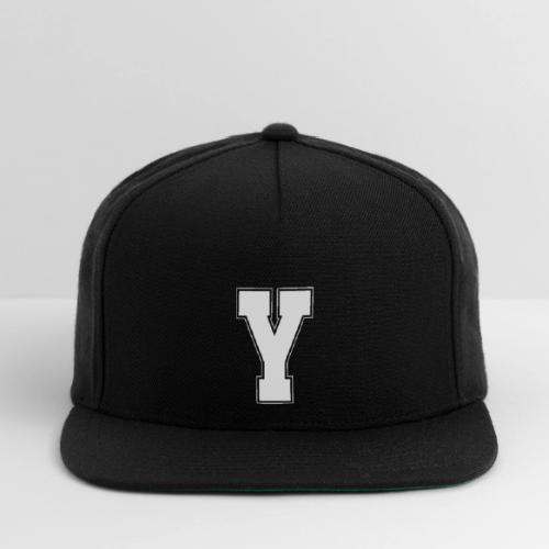 White Letter Y – Varsity Alphabet Monogram - Snapback Baseball Cap
