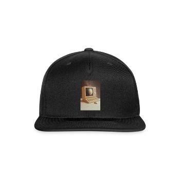 Retro Computer Meets Outer Space - Snapback Baseball Cap - black - Front