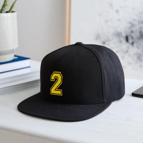 Number 2 in a classic athletic collegiate font - Snapback Baseball Cap