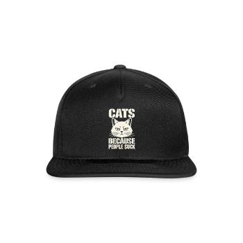 Cats Because People Suck - Snapback Baseball Cap - black - Front