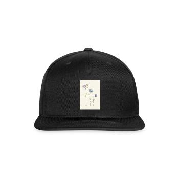 Pastel Wildflowers Trio - Snapback Baseball Cap - black - Front