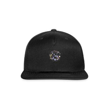 White Natural Flower love in nature - Snapback Baseball Cap - black - Front