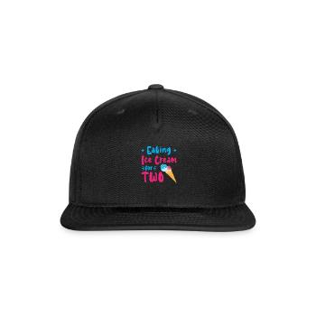 Eating Ice Cream For Two Ice Cream - Snapback Baseball Cap - black - Front