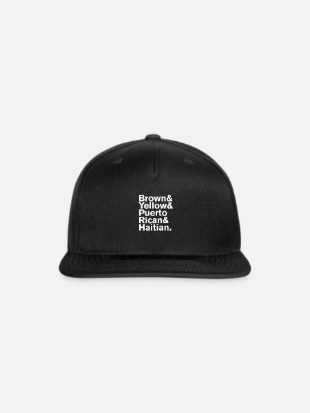 Brown Yellow Puerto Rican Haitian - Snapback Baseball Cap - black