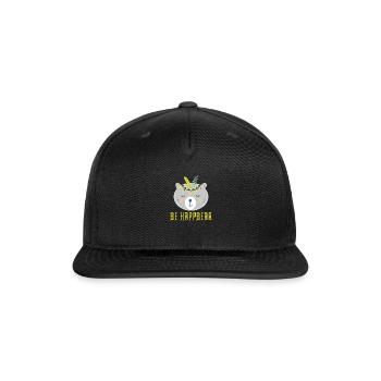 Be Happy Bear Teddy Bear - Snapback Baseball Cap - black - Front