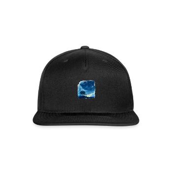 Celestial Night Sky T-Shirt - Dreamy Tree and Moon - Snapback Baseball Cap - black - Front