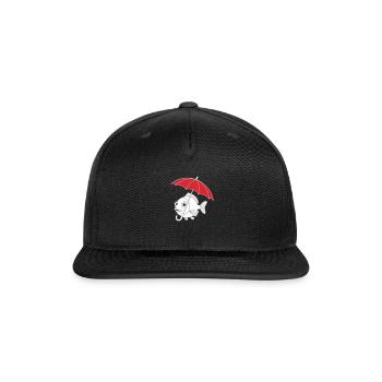 Whimsical Fishtail with Umbrella - Snapback Baseball Cap - black - Front