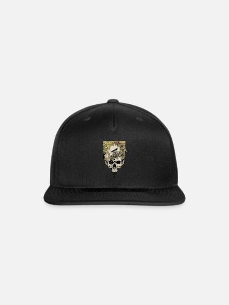 Skull faded with flowers - Snapback Baseball Cap - black
