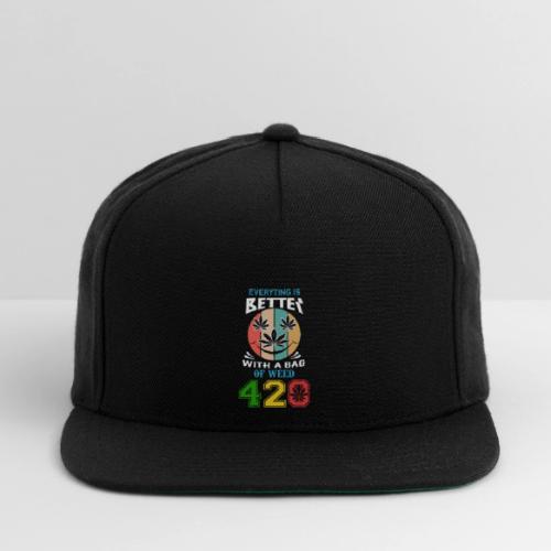 Comic 420 Better Herb Weed Marijuana Design - Snapback Baseball Cap