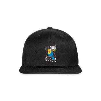 Budgie Care Talking Bird Australian BudgiE - Snapback Baseball Cap - black - Front