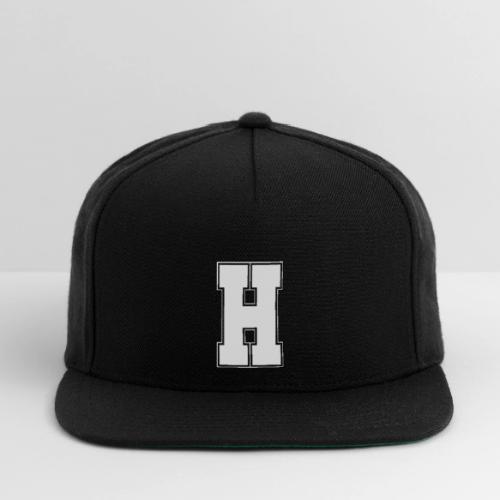 White Letter H – Varsity Alphabet Monogram - Snapback Baseball Cap