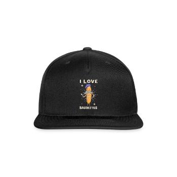French Bread Baguette Bread Man - Snapback Baseball Cap - black - Front