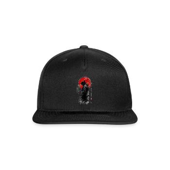 Samurai Shadow under Red Sun - Snapback Baseball Cap - black - Front