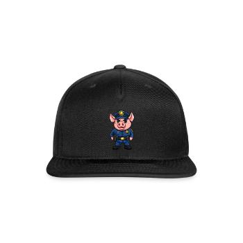 Pig Police - Sow Policeman - Snapback Baseball Cap - black - Front