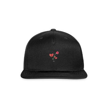 red rose broken heart symbol love - Snapback Baseball Cap - black - Front