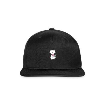 cat broken heart sad love - Snapback Baseball Cap - black - Front