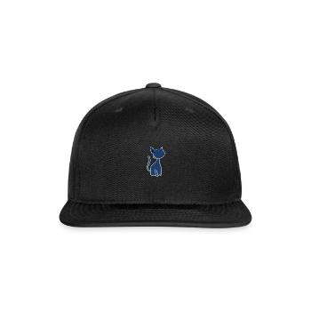 blue cat symbol animal cute - Snapback Baseball Cap - black - Front