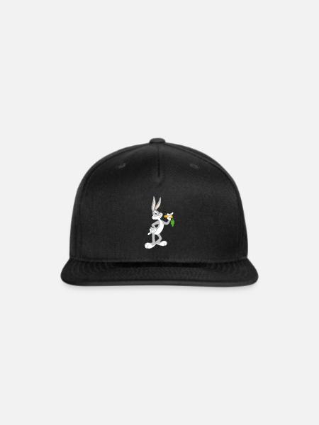 Looney Tunes Bugs Bunny Pose Carrot - Snapback Baseball Cap - black