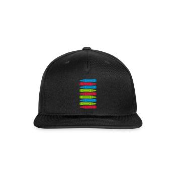 Many wax crayons cool - Snapback Baseball Cap - black - Front
