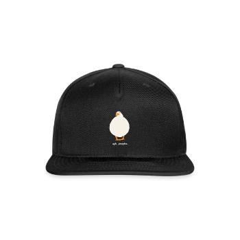 Fat Duck funny illustration - Snapback Baseball Cap - black - Front