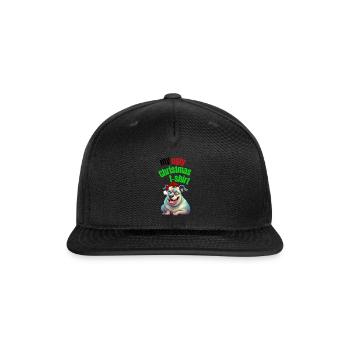 Ugly christmas dog - Snapback Baseball Cap - black - Front