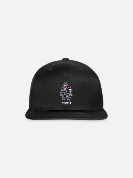 Serbia Wolf Bodybuilding Design - Snapback Baseball Cap - black