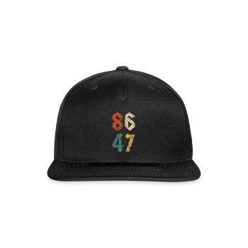 8647 Rock Style Retro Vintage - Snapback Baseball Cap - black - Front