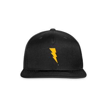 Lightning Bolt - Black - Snapback Baseball Cap - black - Front