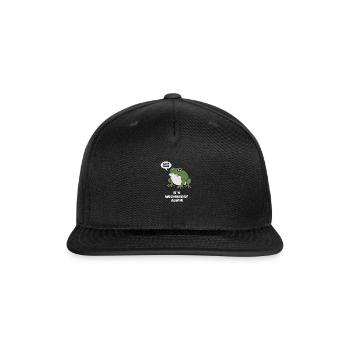 green grumpy frog Its Wednesday Again - Snapback Baseball Cap - black - Front