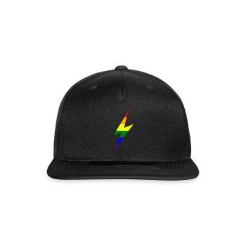 Rainbow Lightning Bolt - Snapback Baseball Cap - black - Front