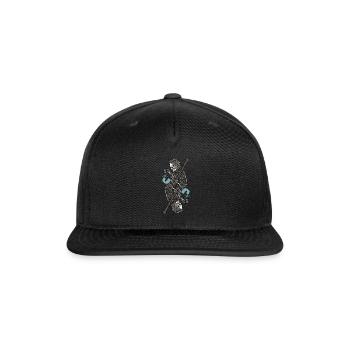 World And Skull - Snapback Baseball Cap - black - Front
