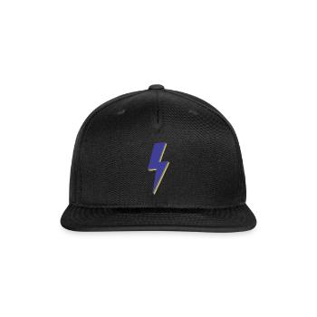 Lightning Bolt Blue 3D - Snapback Baseball Cap - black - Front