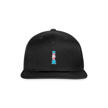 Trans Flag Bear Design for proud Trans People - Snapback Baseball Cap - black - Front