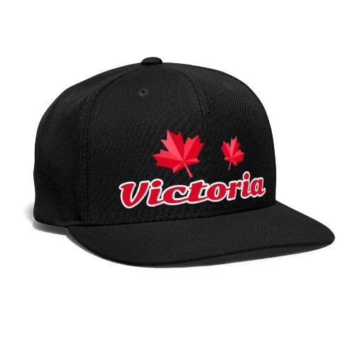 Victoria with two red maple leaves - Snapback Baseball Cap