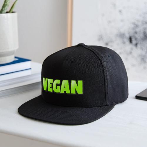 Vegan Bold Green Typography Design - Snapback Baseball Cap