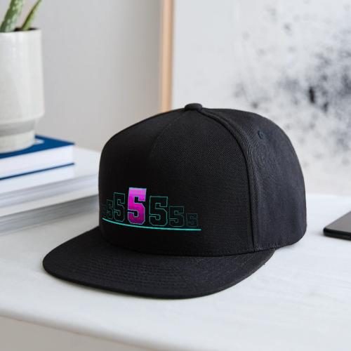Number 5 in Magenta: Varsity Font - Snapback Baseball Cap