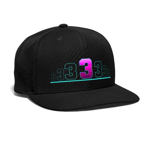Number 3 in Magenta: Varsity Font - Snapback Baseball Cap